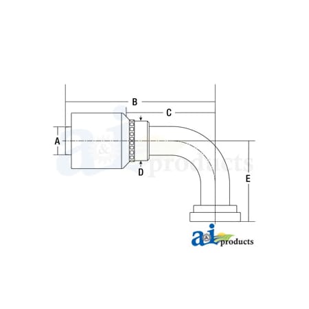 A & I Products HW-C61 Code 61 Flange Head - 90 Degree Elbow 7 x4 x4 A-C6190-16-16-W